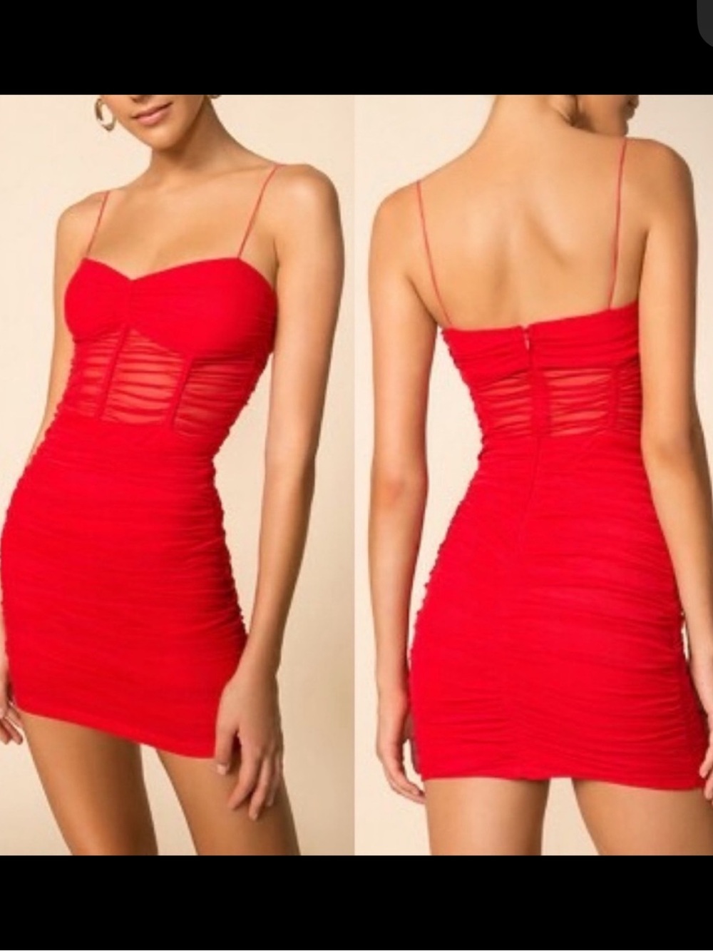 Superdown Kambella Ruched Mini Dress